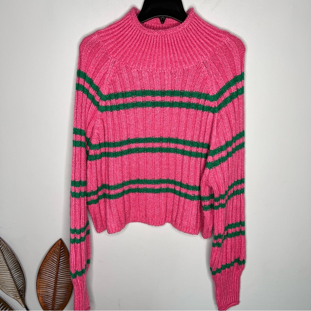 Urban Outfitters Women's sweater Size L Roll Neck Striped Long Sleeve Boho Y2K